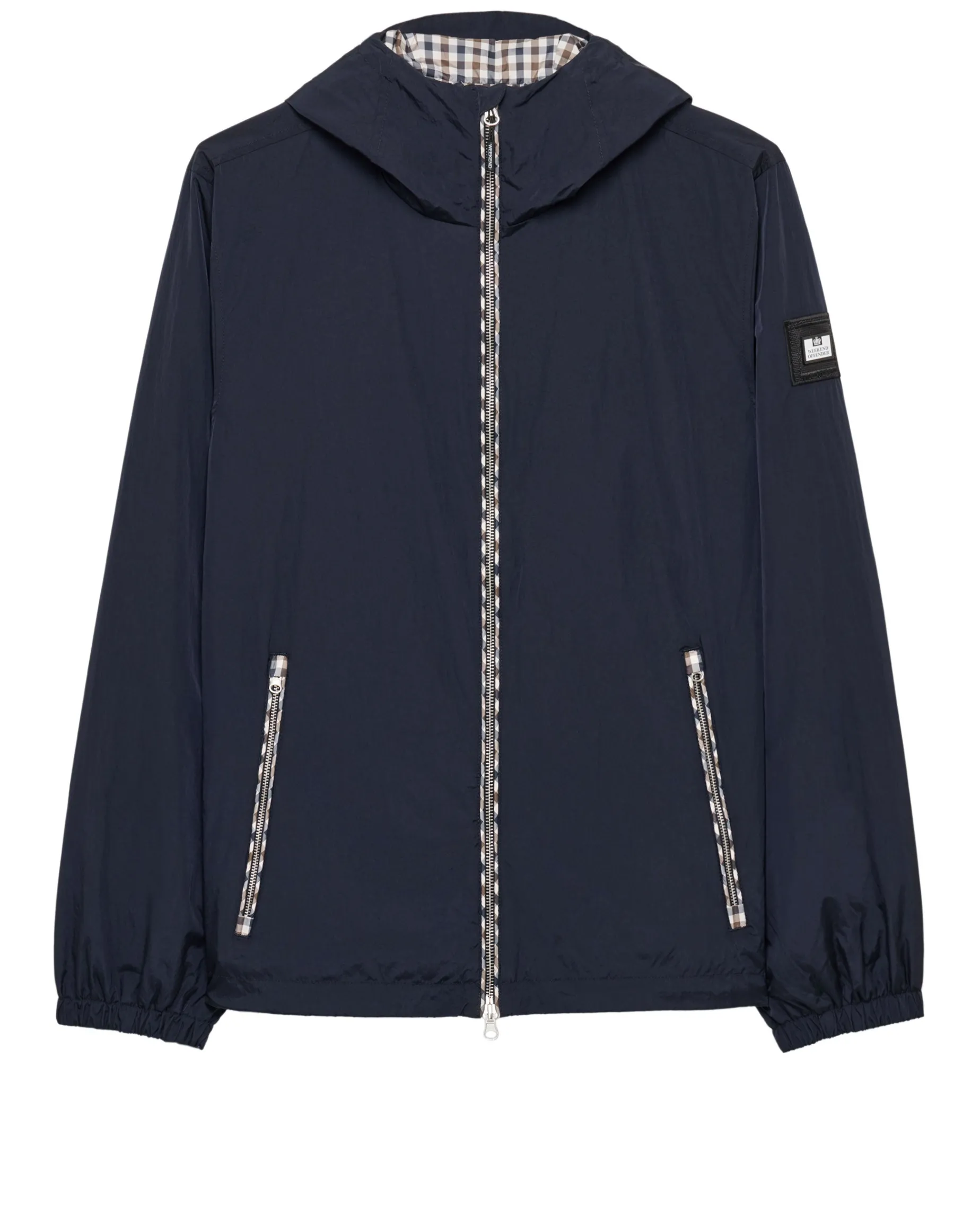 Campania Check Windbreaker Jacket Navy
