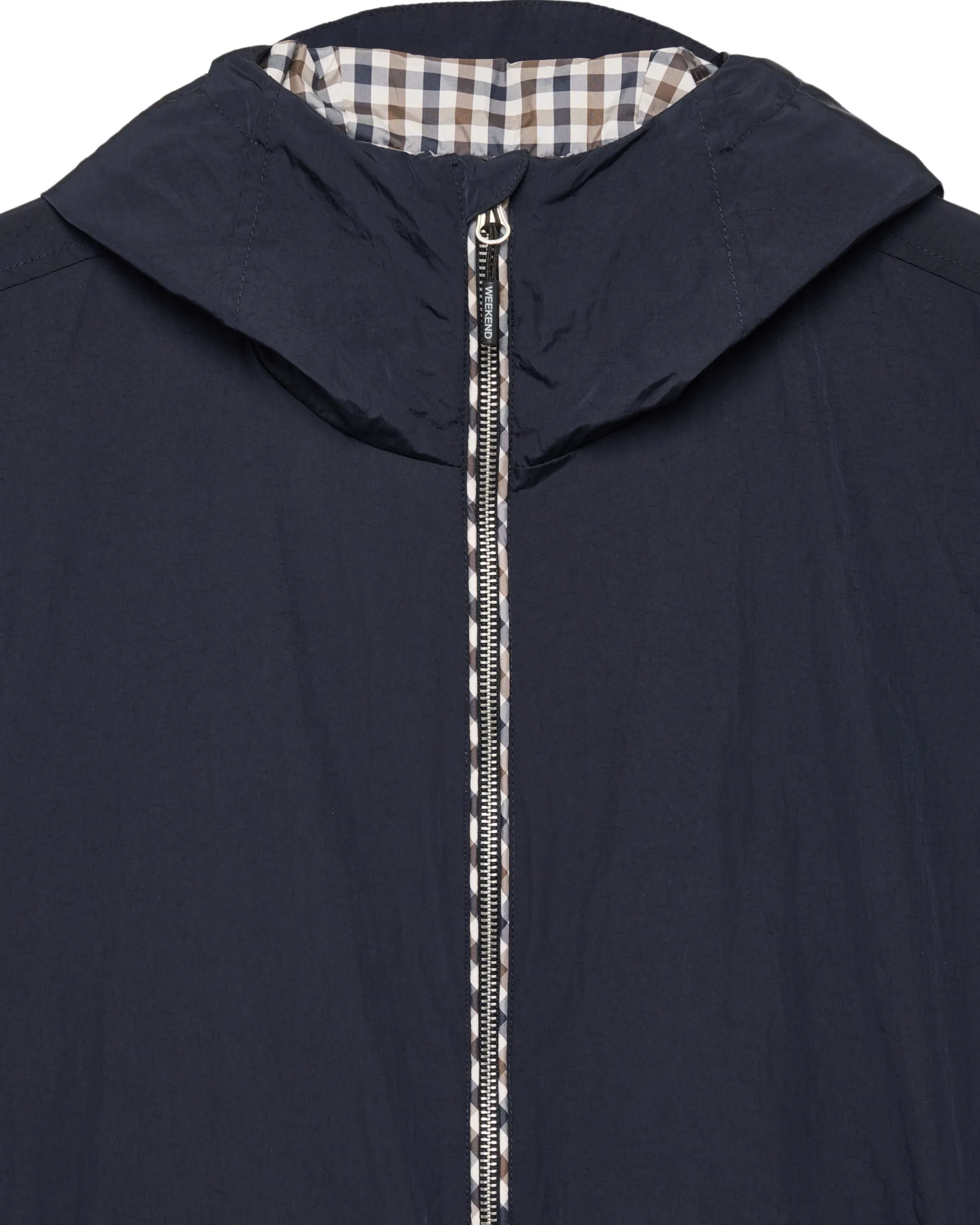Campania Check Windbreaker Jacket Navy