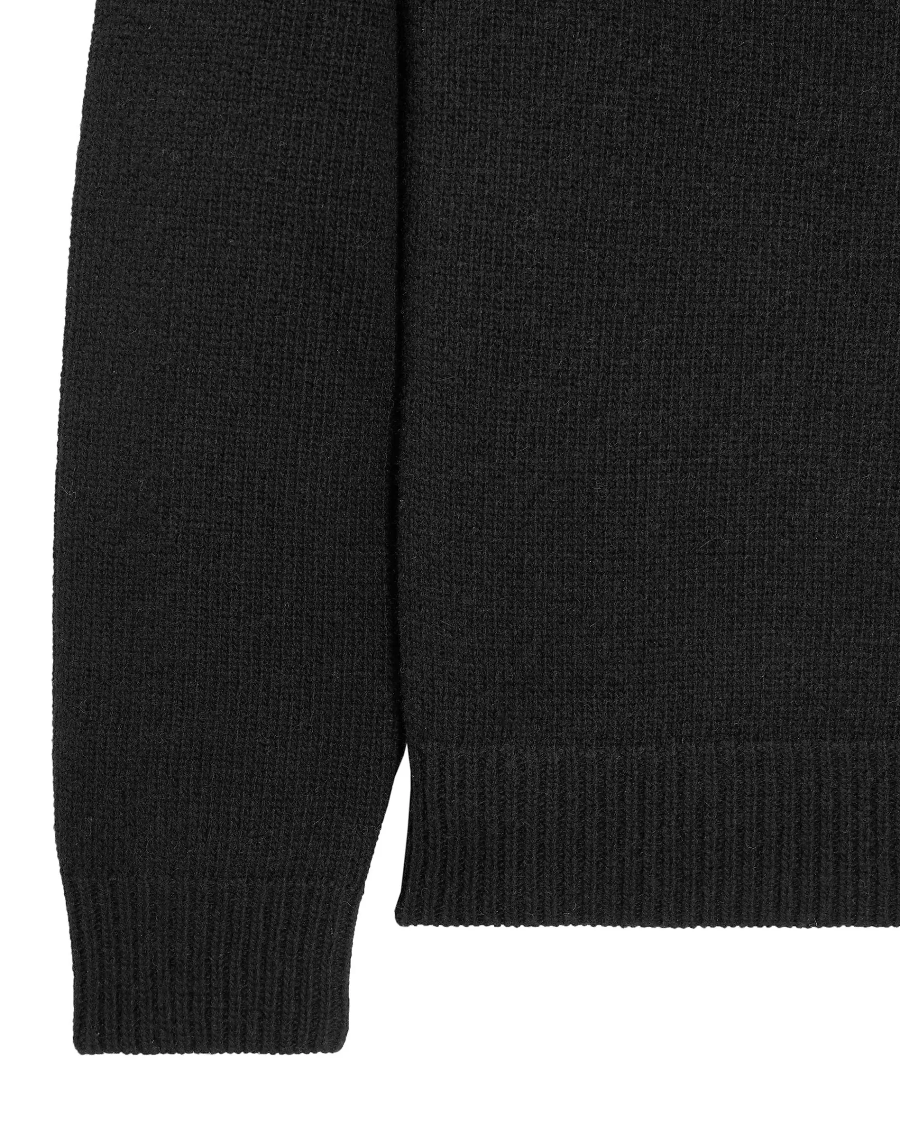 Castillos Knitted Wool Quarter Neck Sweater Black