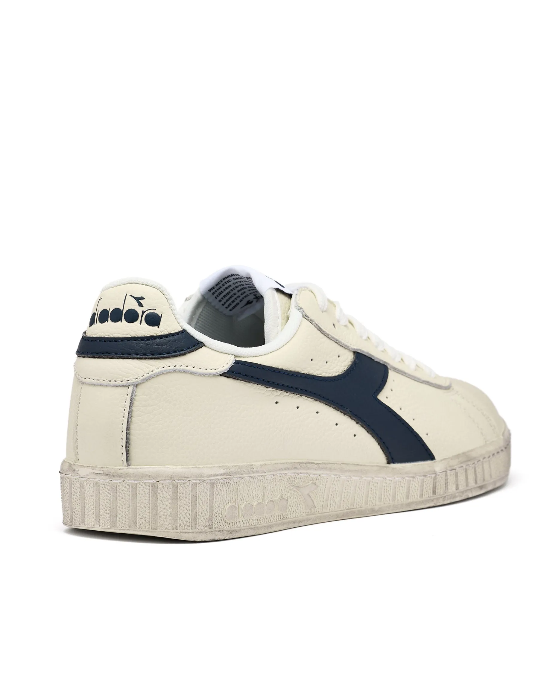 Diadora Game L Low Waxed Trainers White/Caspian Sea