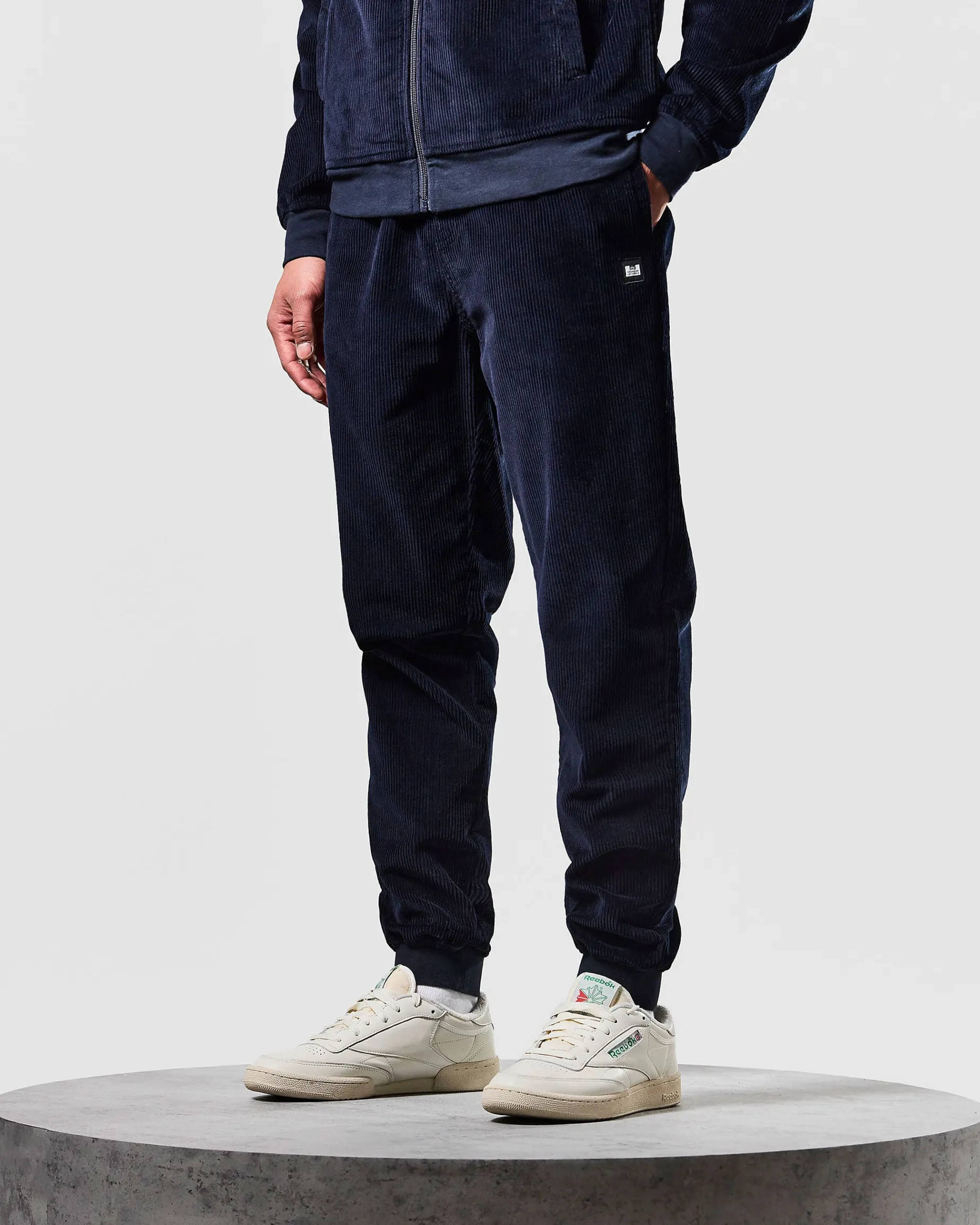 Hemsley Cord Track Bottoms Navy