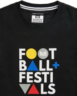 Kids Football + Festivals Graphic T-Shirt Black