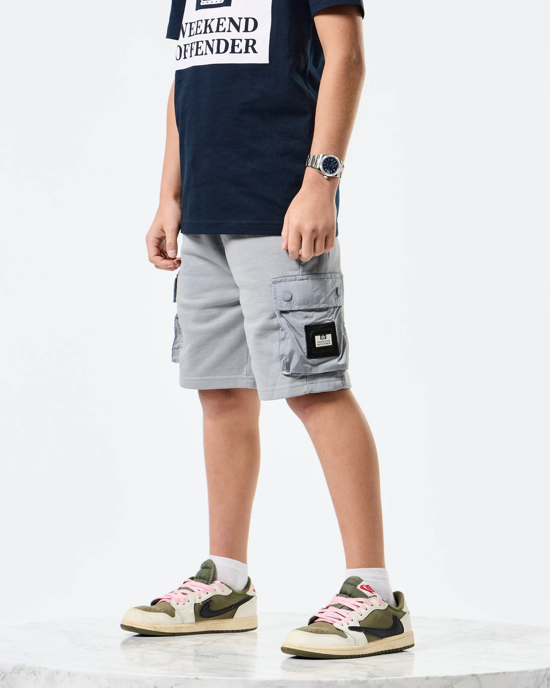Kids Pink Sands Jogger Shorts Smokey Grey