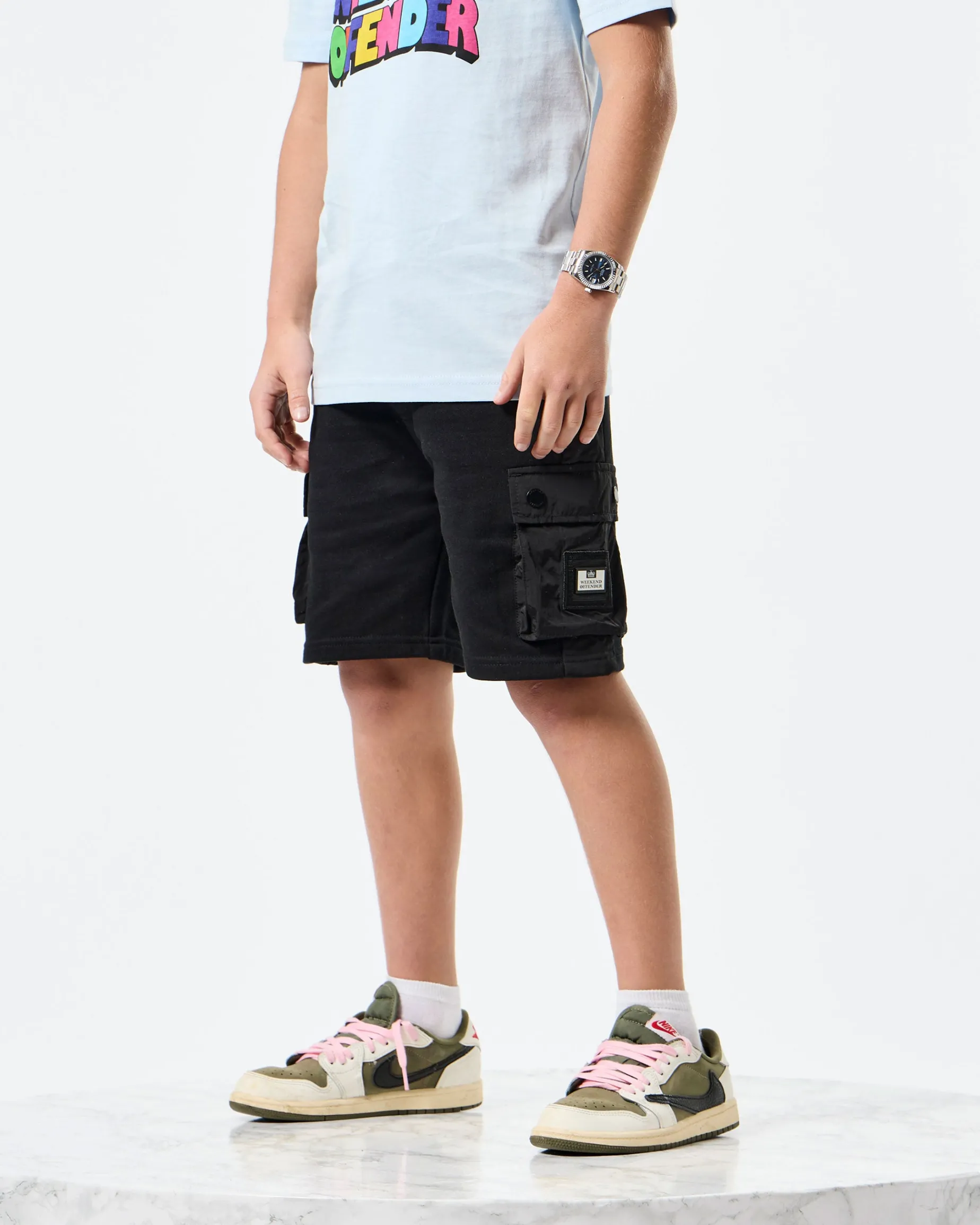 Kids Pink Sands Jogger Shorts Black
