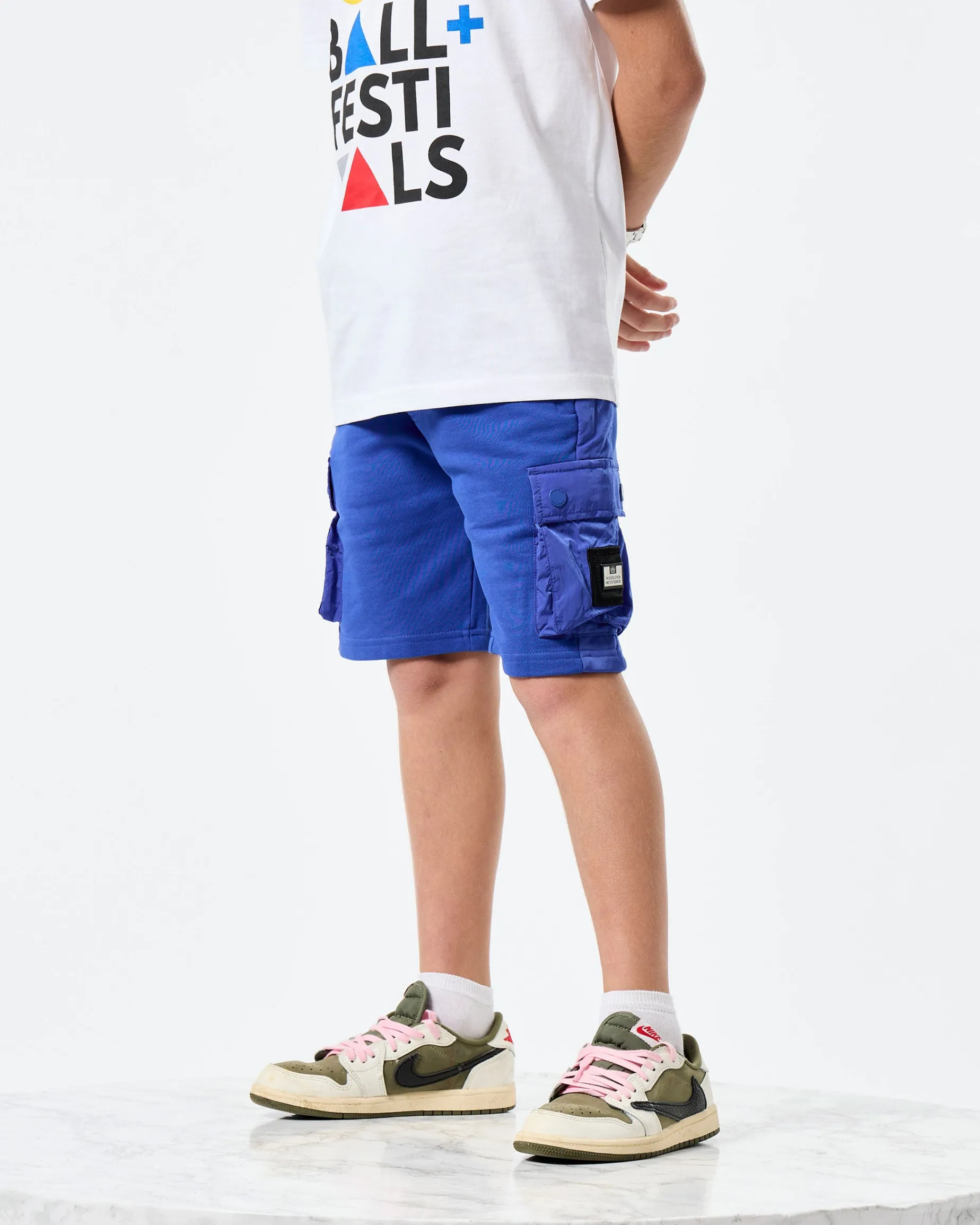 Kids Pink Sands Jogger Shorts Bluebell