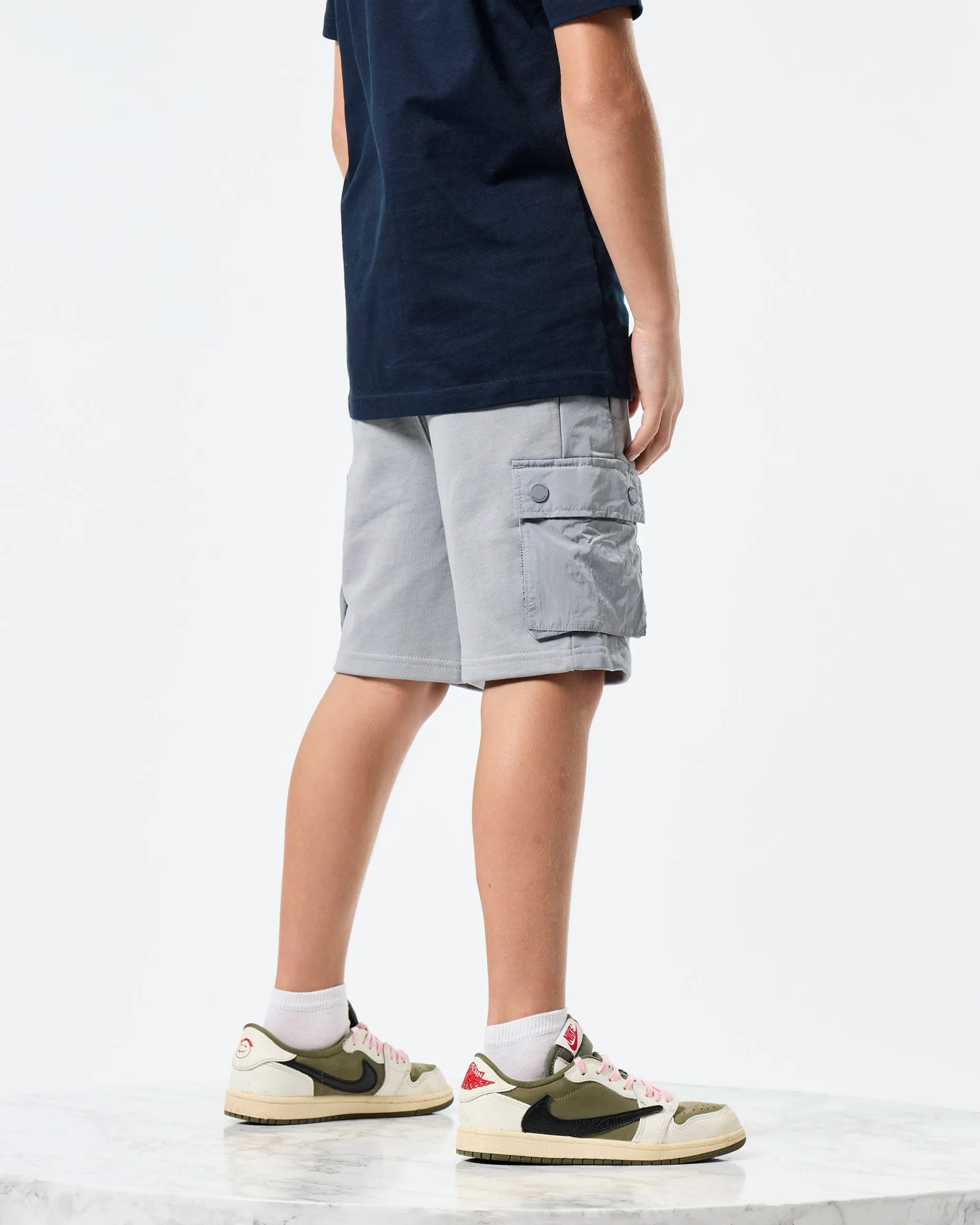 Kids Pink Sands Jogger Shorts Smokey Grey