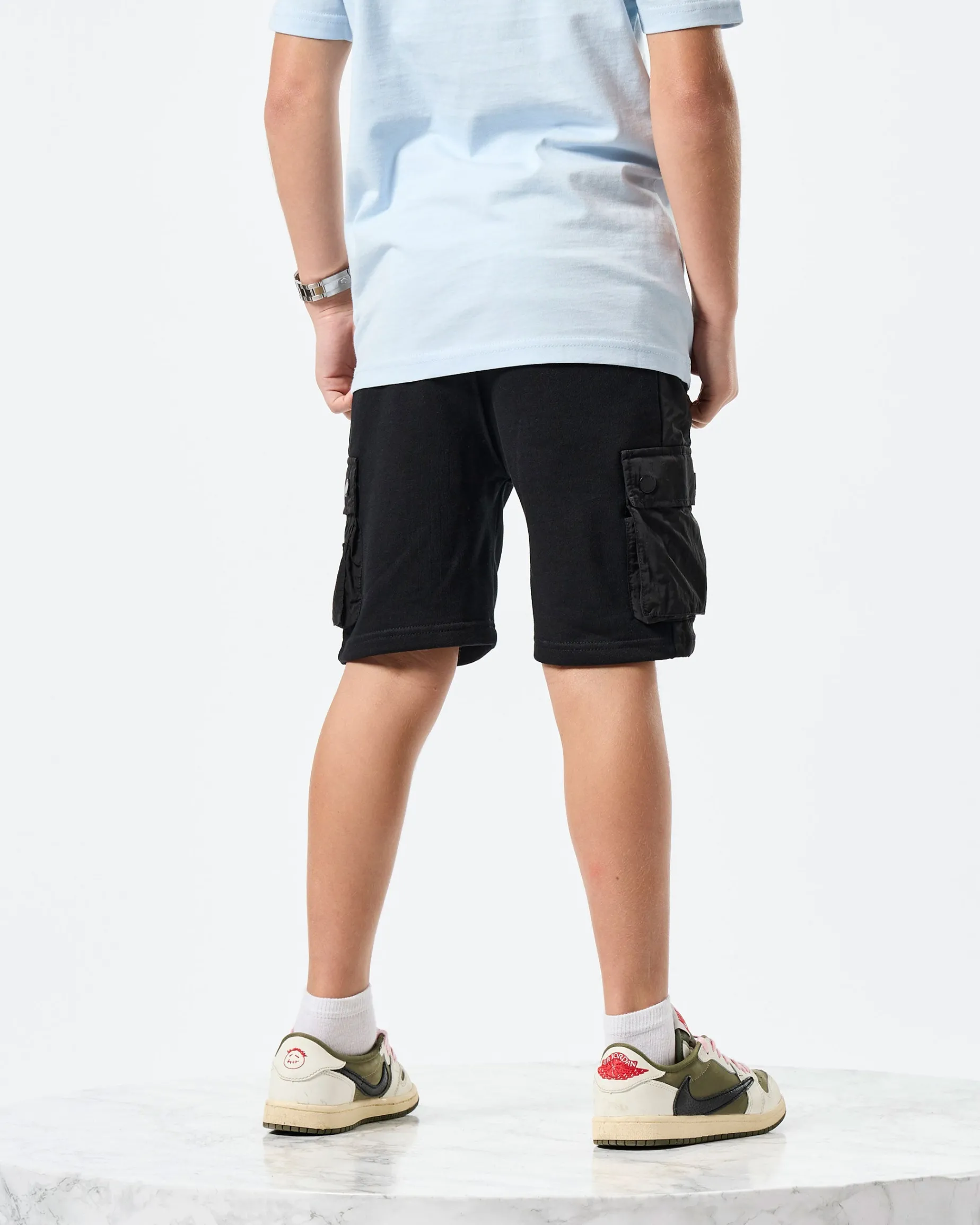 Kids Pink Sands Jogger Shorts Black