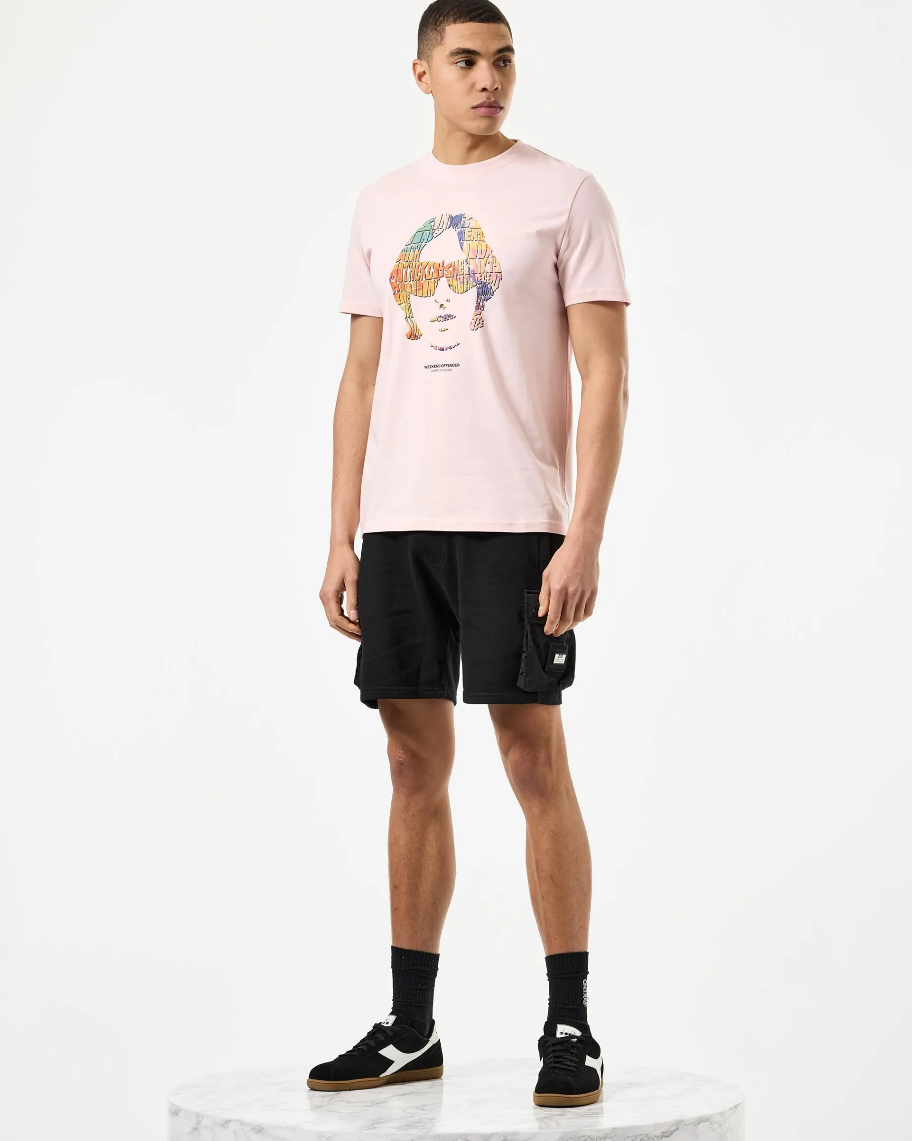 Kinky Afro Graphic T-Shirt Pale Blush