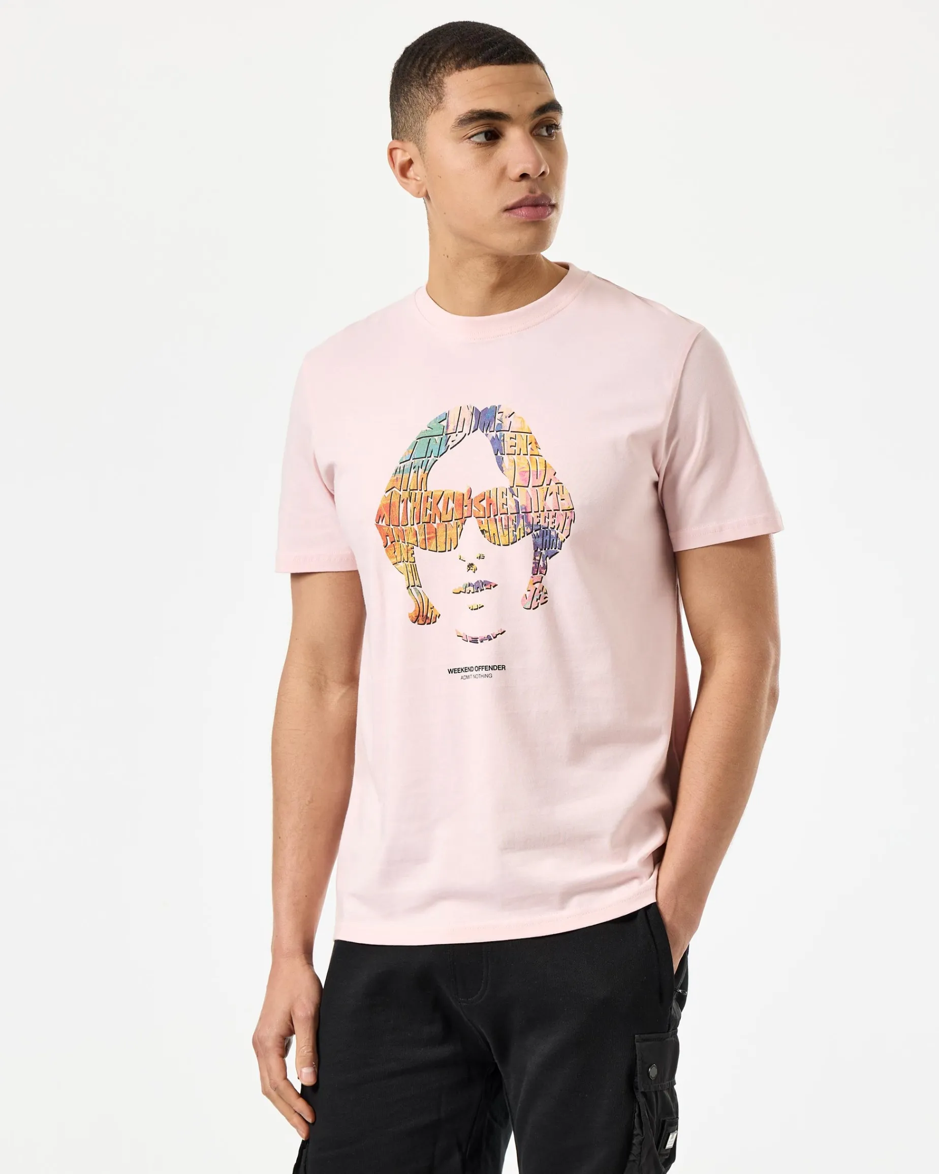 Kinky Afro Graphic T-Shirt Pale Blush