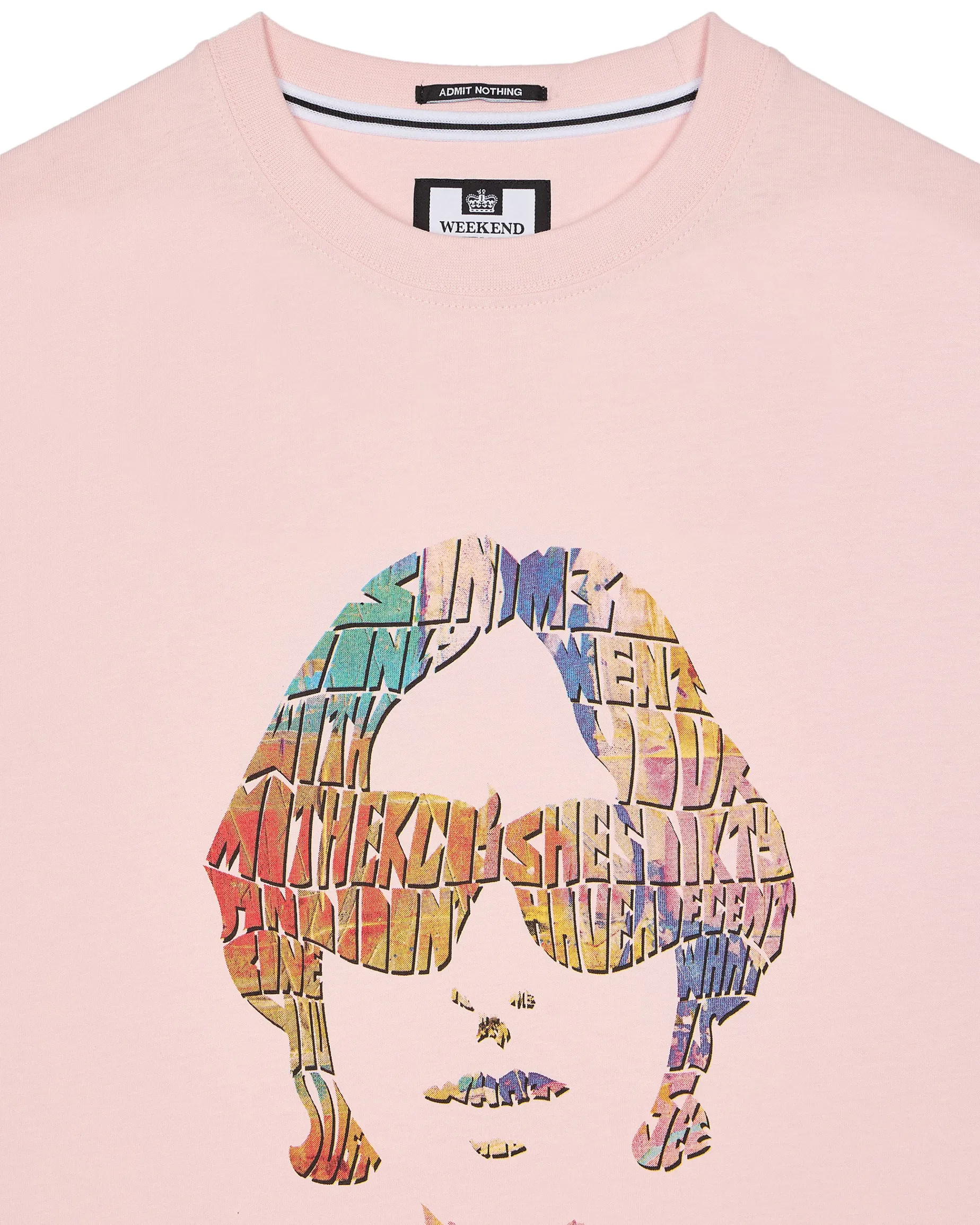 Kinky Afro Graphic T-Shirt Pale Blush