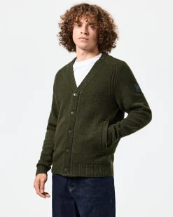 Lauda Knitted Wool Cardigan Castle Green