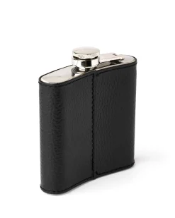 Leather Hip Flask With Gift Box Black