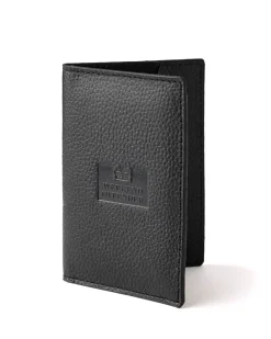 Leather Passport Holder With Gift Box Black