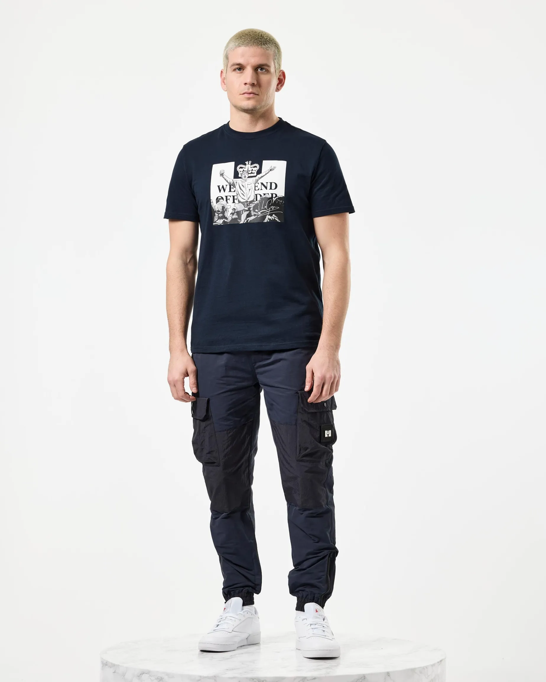 Leo Gregory Mono Graphic T-Shirt Navy