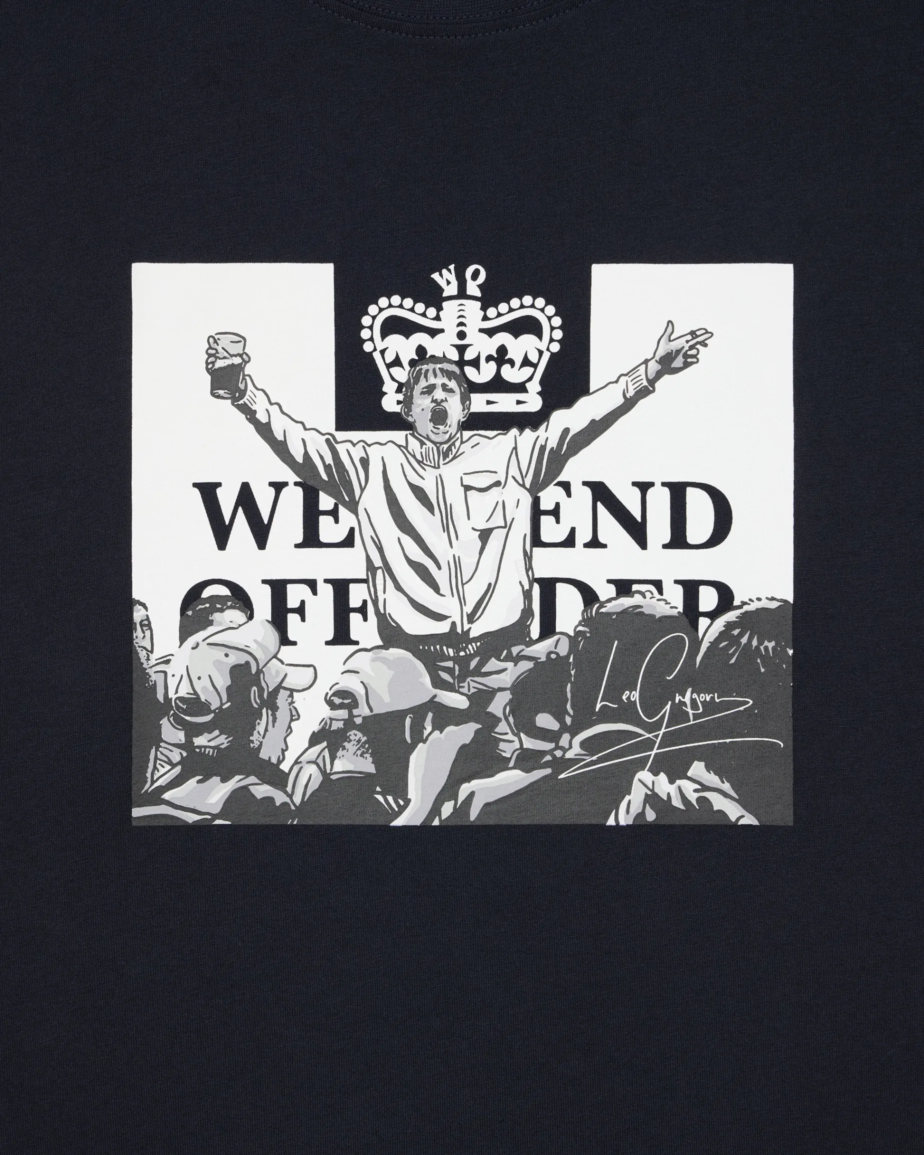 Leo Gregory Mono Graphic T-Shirt Navy