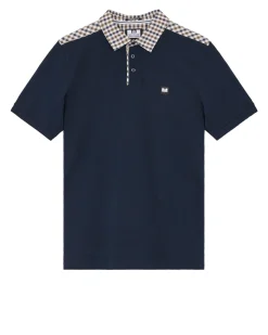 Plus Size - Costa Polo Shirt Navy/Mid House Check