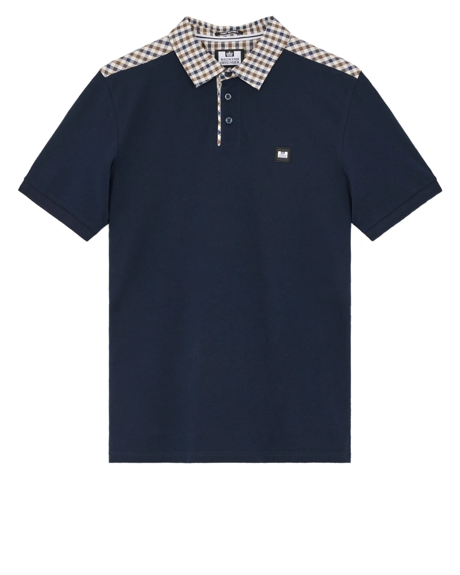 Plus Size - Costa Polo Shirt Navy/Mid House Check
