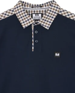 Plus Size - Costa Polo Shirt Navy/Mid House Check