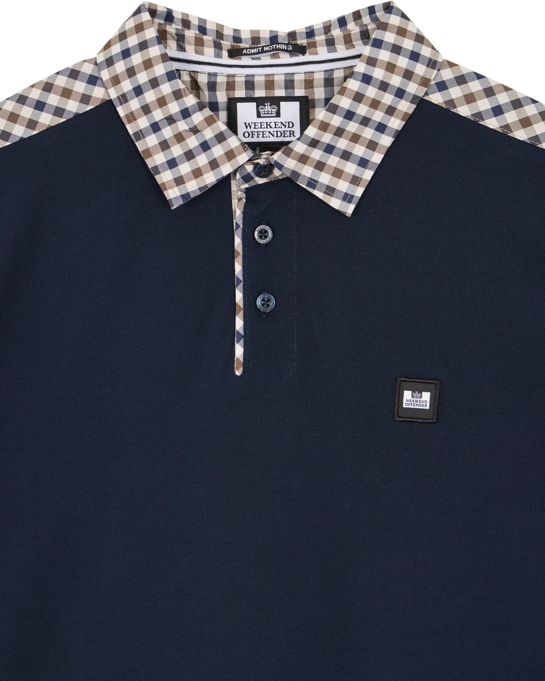 Plus Size - Costa Polo Shirt Navy/Mid House Check