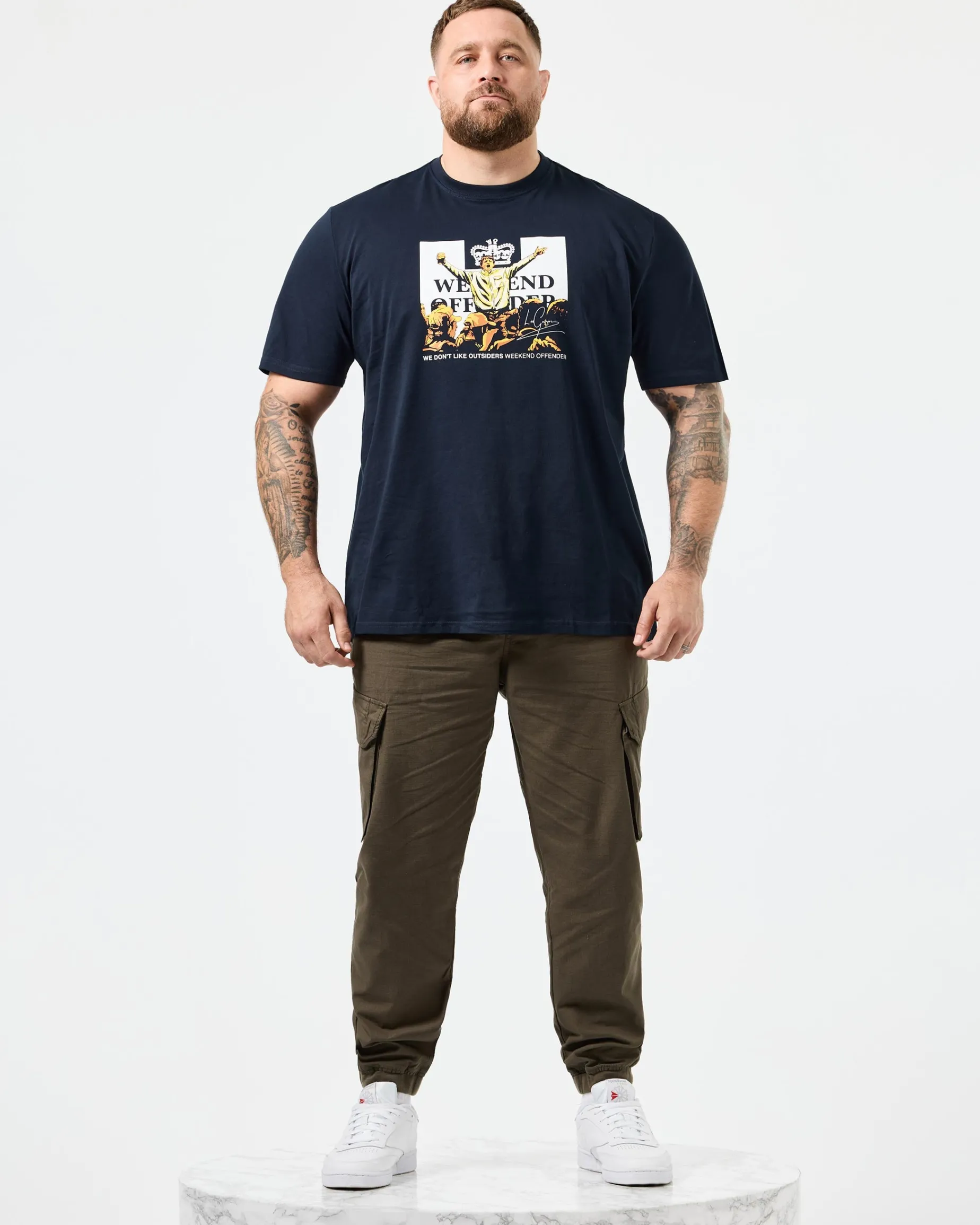 Plus Size - Leo Gregory Graphic T-Shirt Navy
