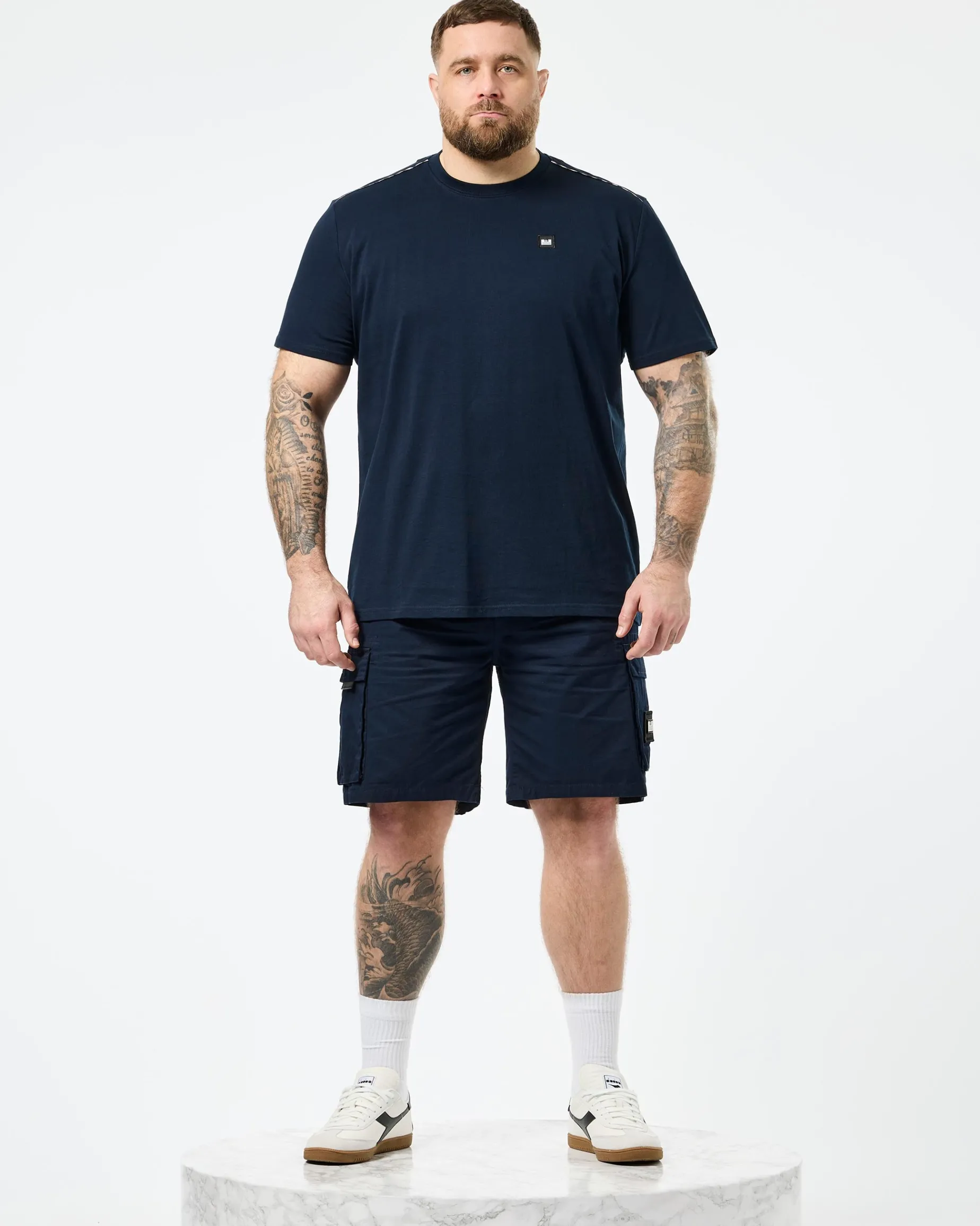 Plus Size - Manuel T-Shirt Navy/Mid House Check