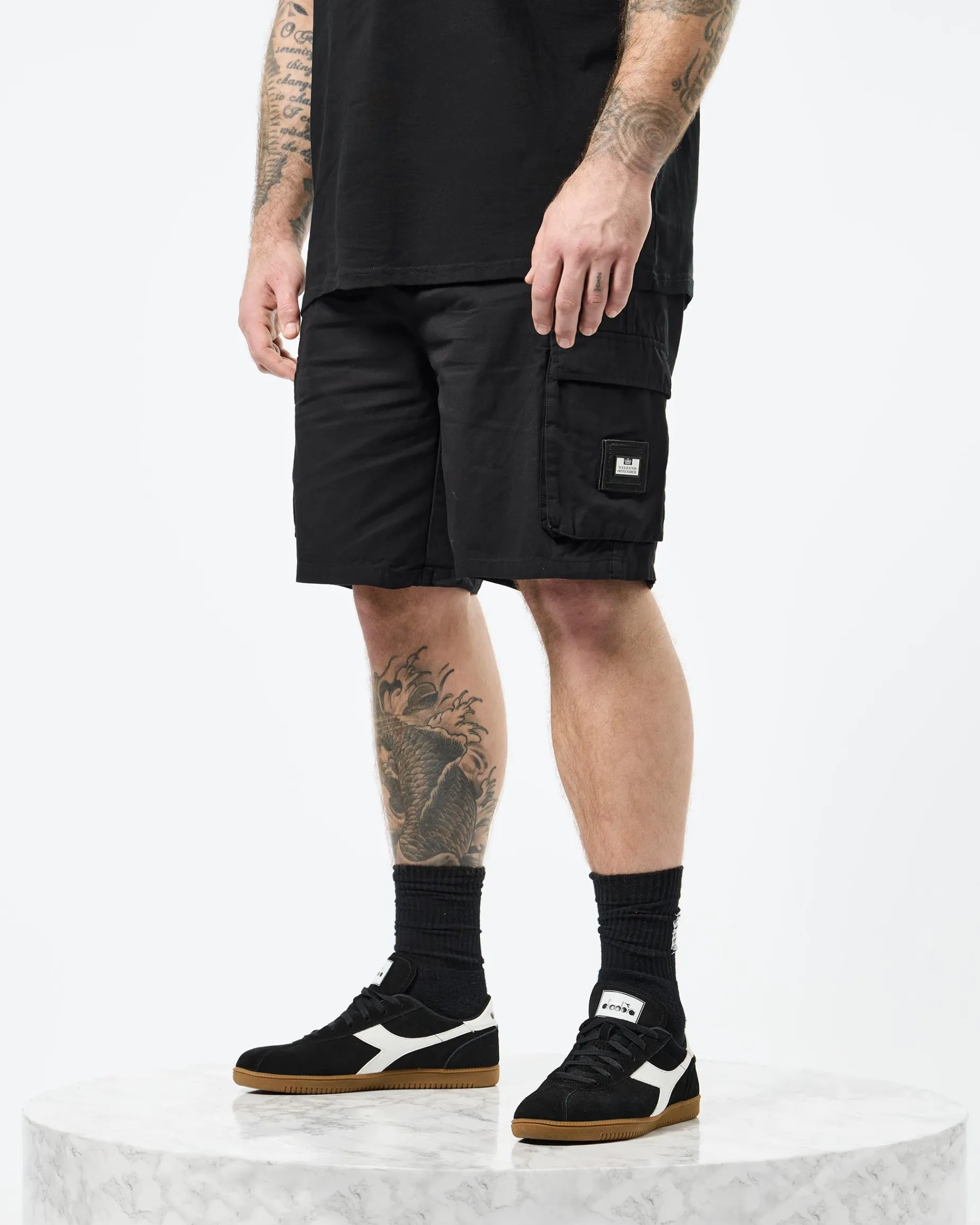 Plus Size - Mascia Cargo Shorts Black