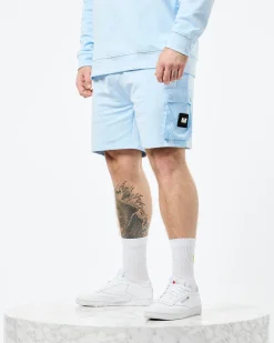 Plus Size - Pink Sands Jogger Shorts Ocean Wave Blue