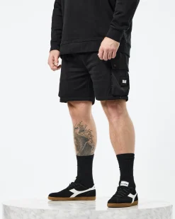 Plus Size - Pink Sands Jogger Shorts Black