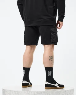 Plus Size - Pink Sands Jogger Shorts Black