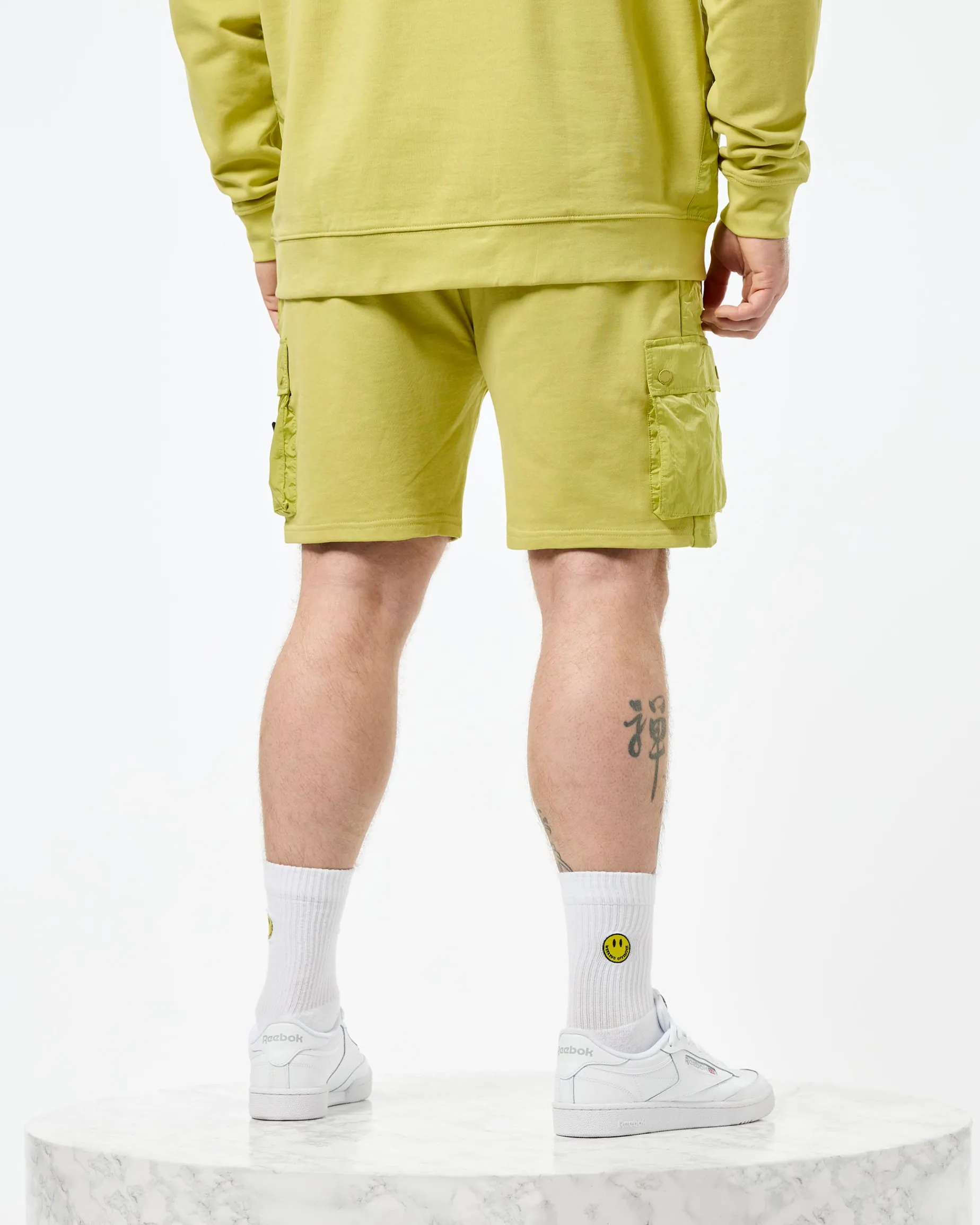 Plus Size - Pink Sands Jogger Shorts Peridot Green