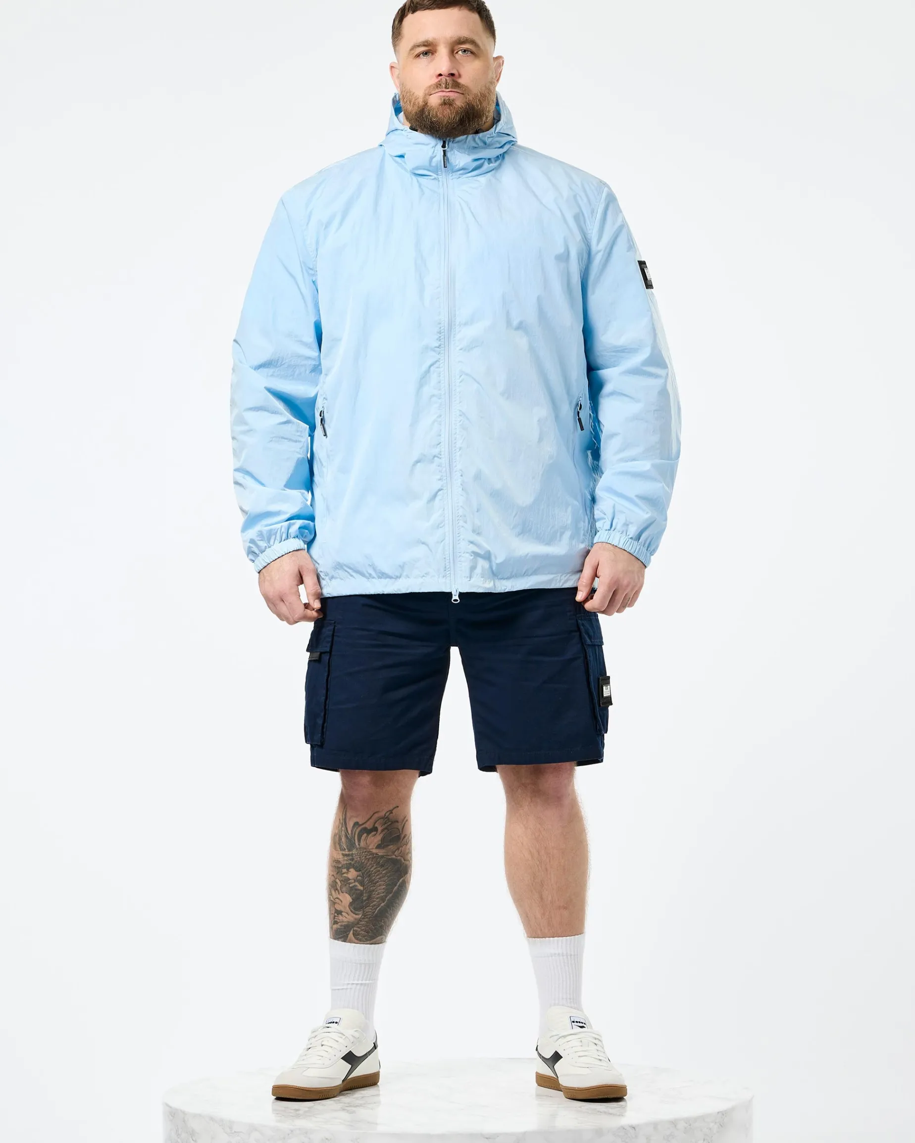 Plus Size - Technician Mesh Lined Jacket Ocean Wave Blue