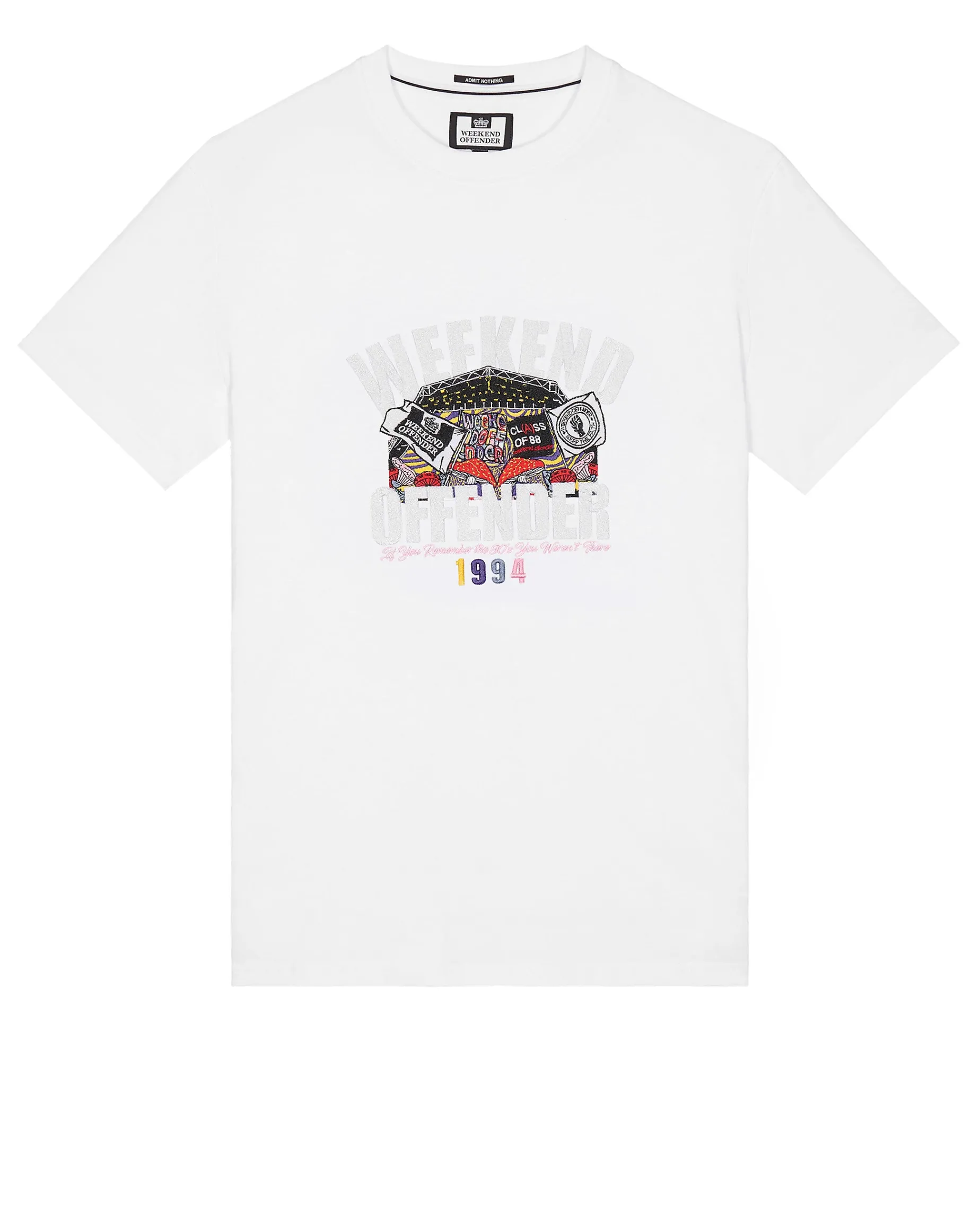 Pyramid Embroidered Graphic T-Shirt White