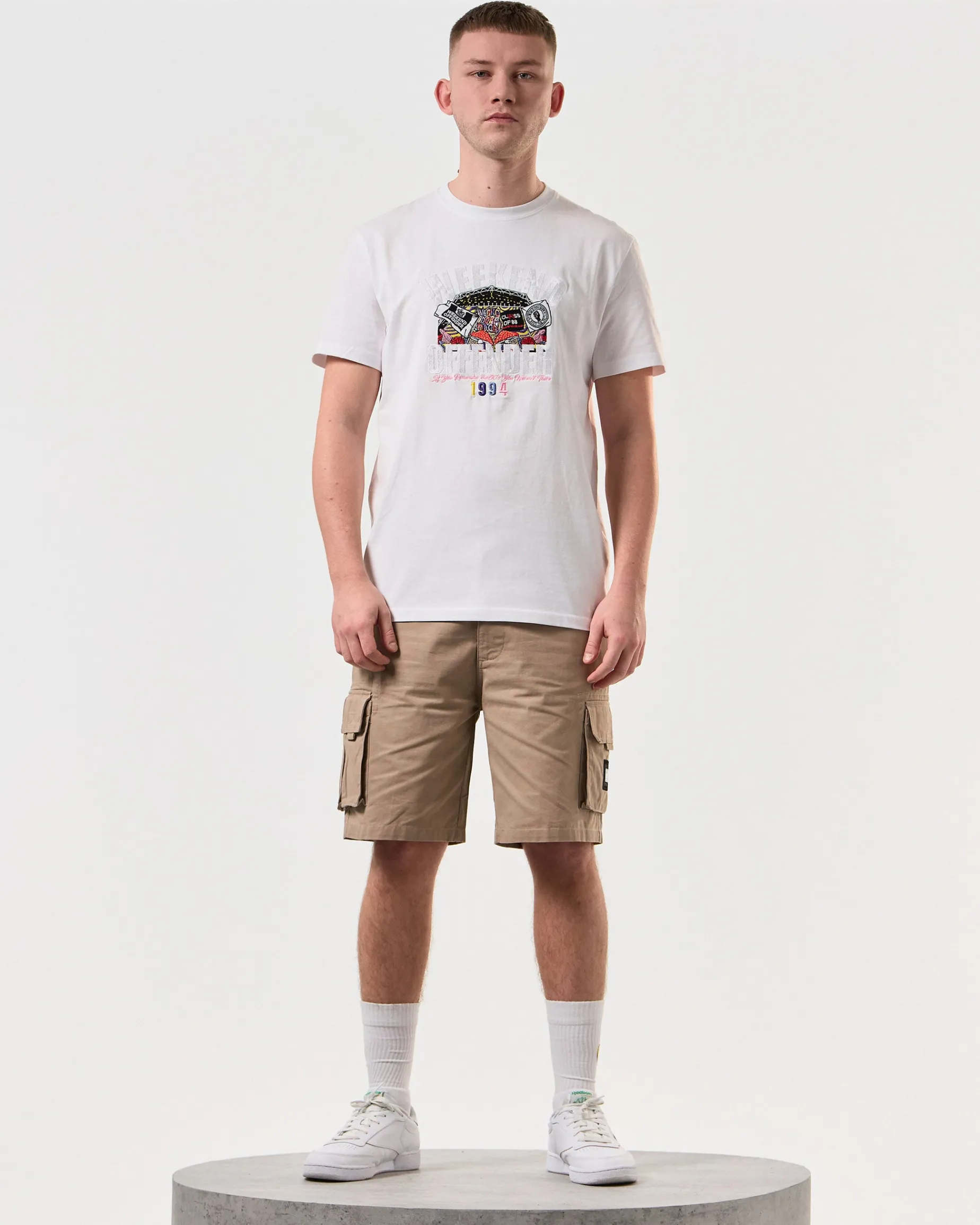 Pyramid Embroidered Graphic T-Shirt White