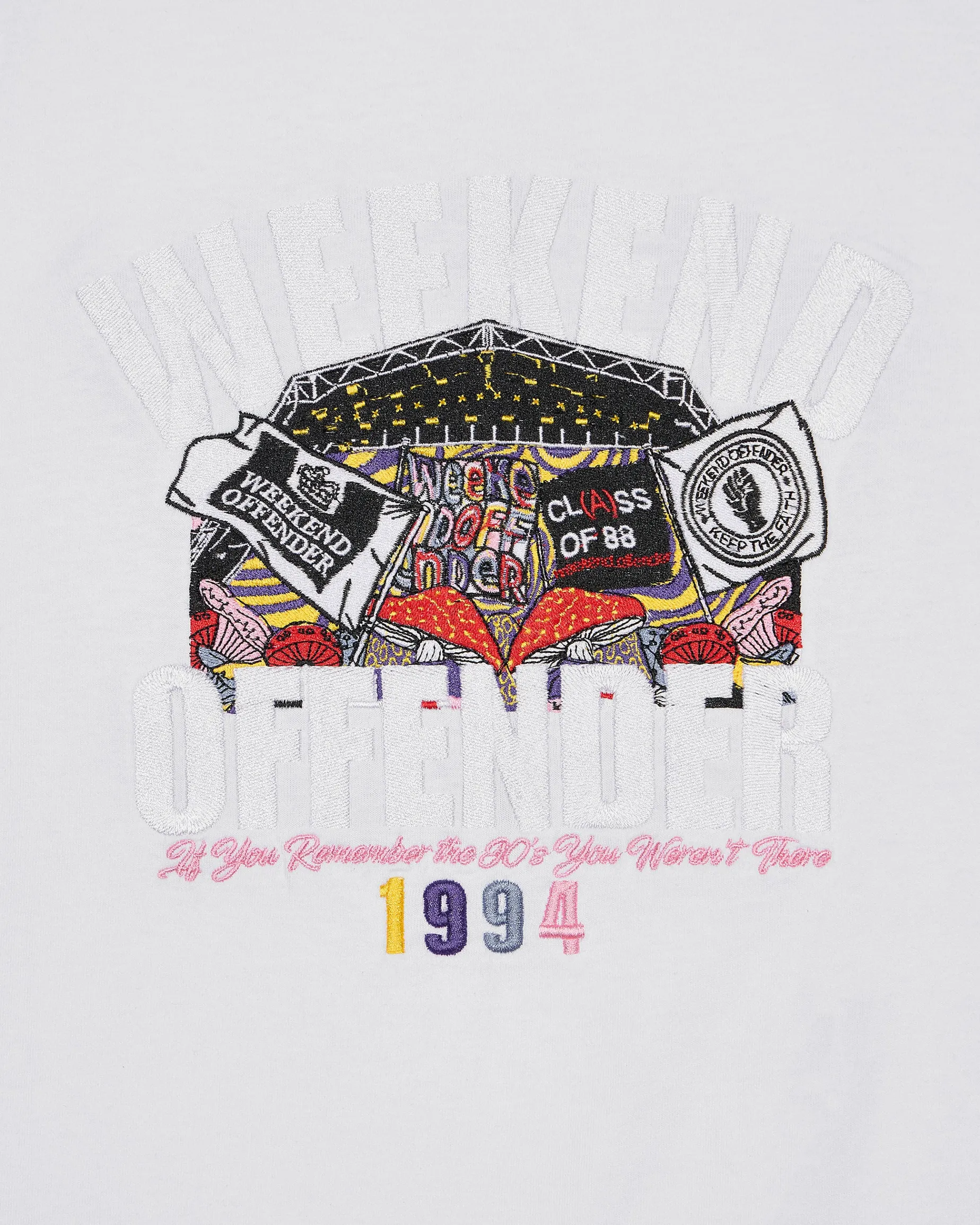 Pyramid Embroidered Graphic T-Shirt White