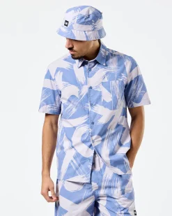 Toshima Camo Shirt Cornflower Blue