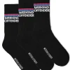 Twin Stripe Sports Socks Black