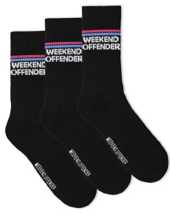 Twin Stripe Sports Socks Black